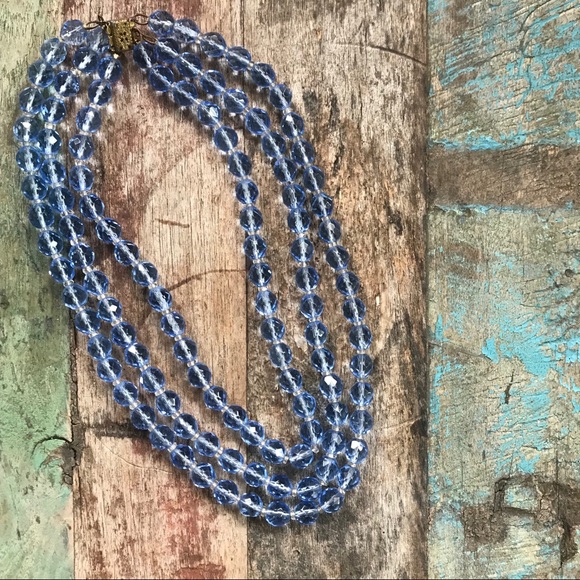 Vintage Beaded Three Strand Necklace - Picture 2 of 5